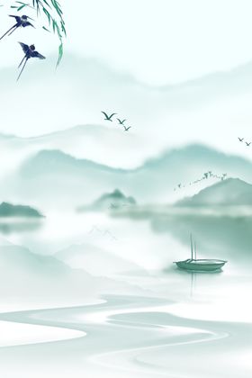中国风背景小清新展板学校时尚