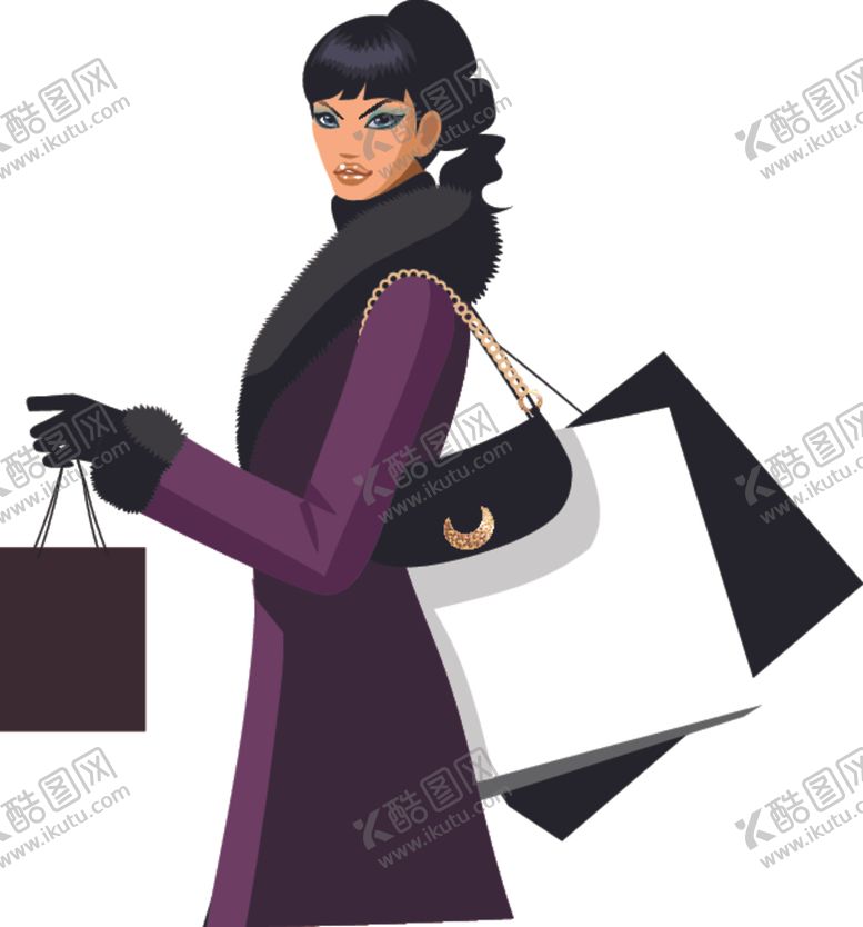 编号：41202004190800377494【酷图网】源文件下载-时尚购物女人