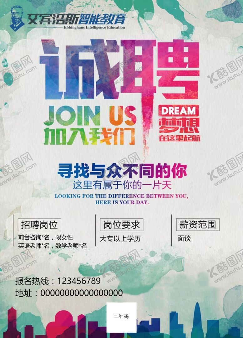 编号：38649910040031056991【酷图网】源文件下载-艾宾浩斯开业招聘信息