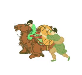 骆驼人物插画