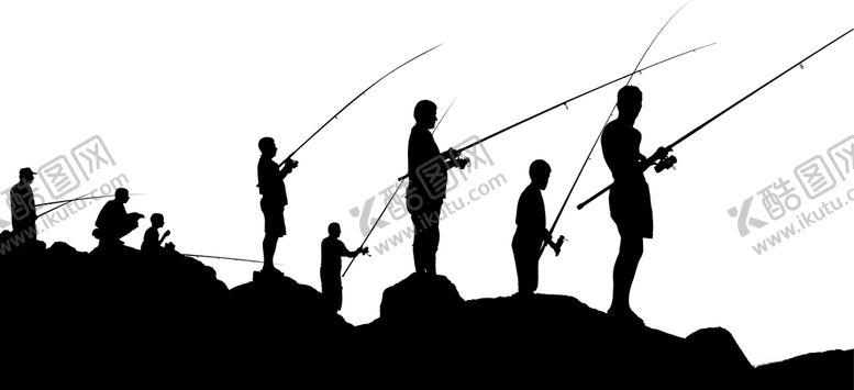 编号：20908511012043455438【酷图网】源文件下载-钓鱼矢量剪影