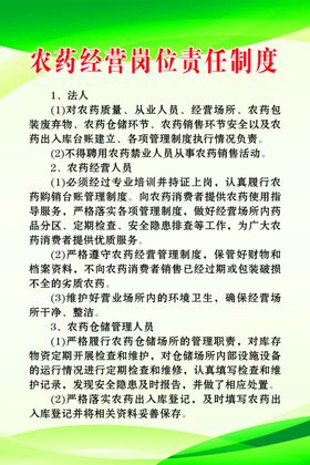 农药经营岗位责任制度