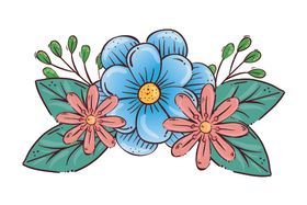 矢量手绘花朵