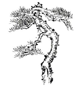 水墨中国风迎客松