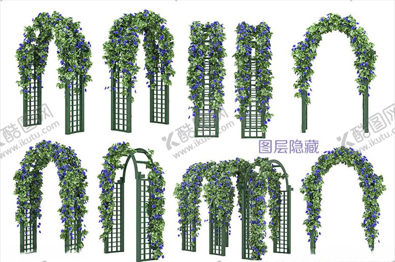 编号：92568310110953405587【酷图网】源文件下载-花园拱门爬藤架