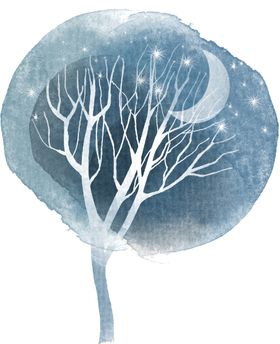水墨树