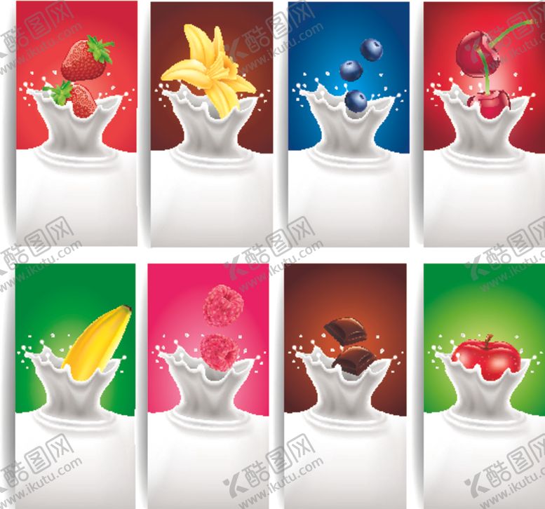 编号：32510309181347515977【酷图网】源文件下载-水果牛奶