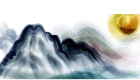 手绘古风插画背景图片意境复国