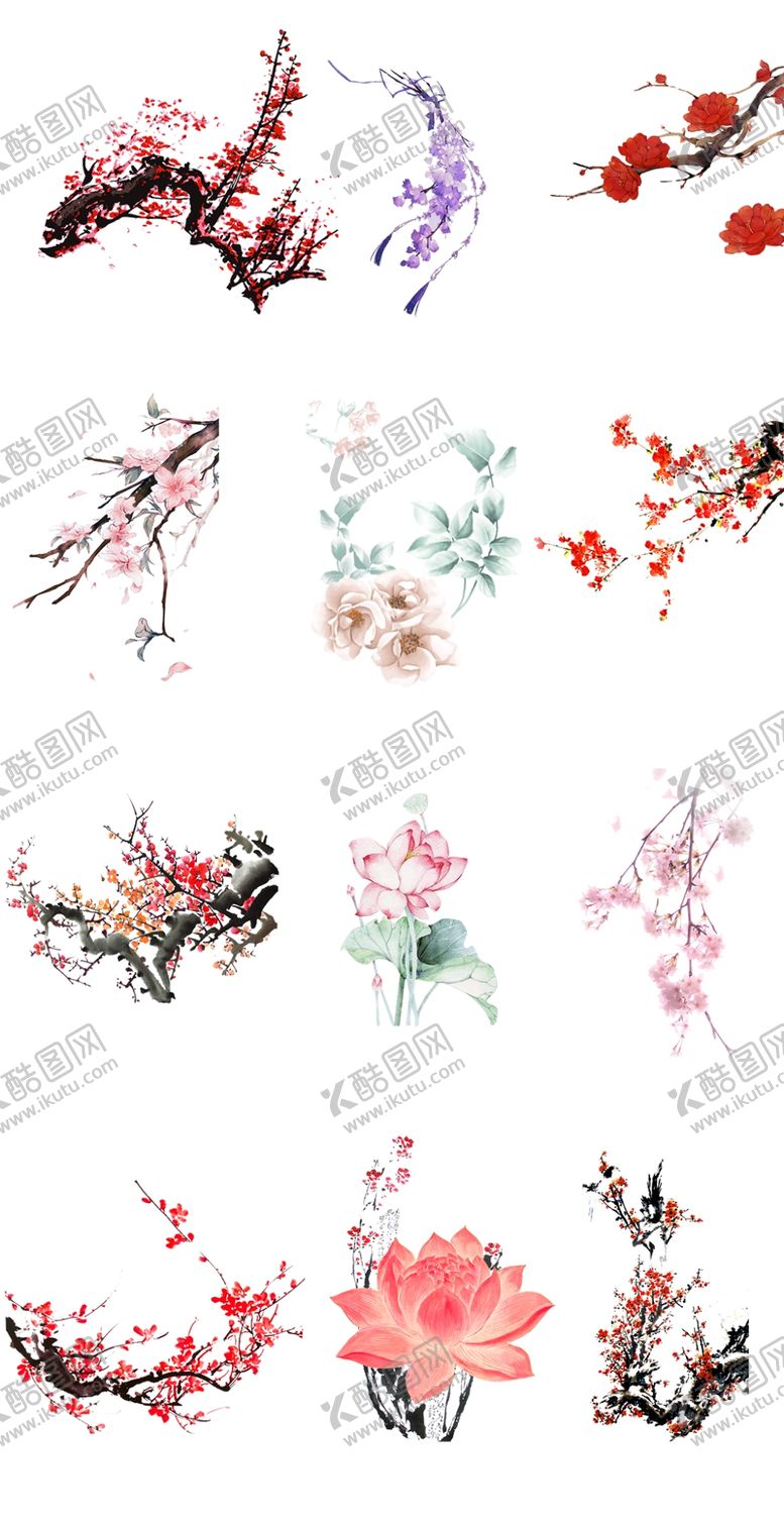 编号：38288102080026008176【酷图网】源文件下载-中国风梅花荷花设计