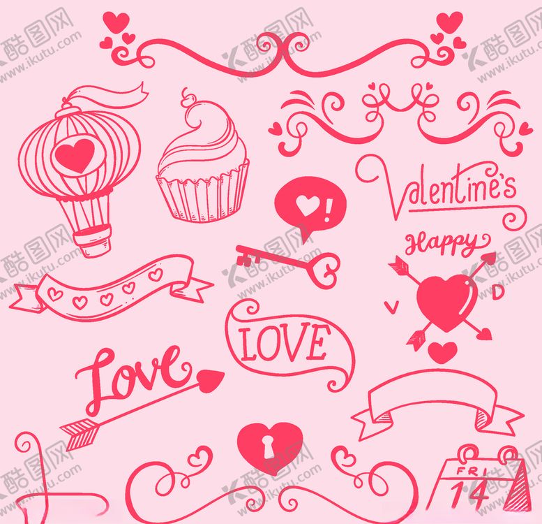 编号：94418509211849316810【酷图网】源文件下载-浪漫情人节元素