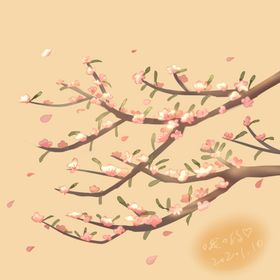 创意简约温馨粉色樱花手绘边框唯美背景桃花背景