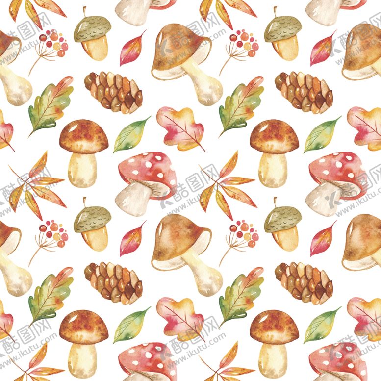 编号：14665006181654416036【酷图网】源文件下载-秋季森系水彩动物背景