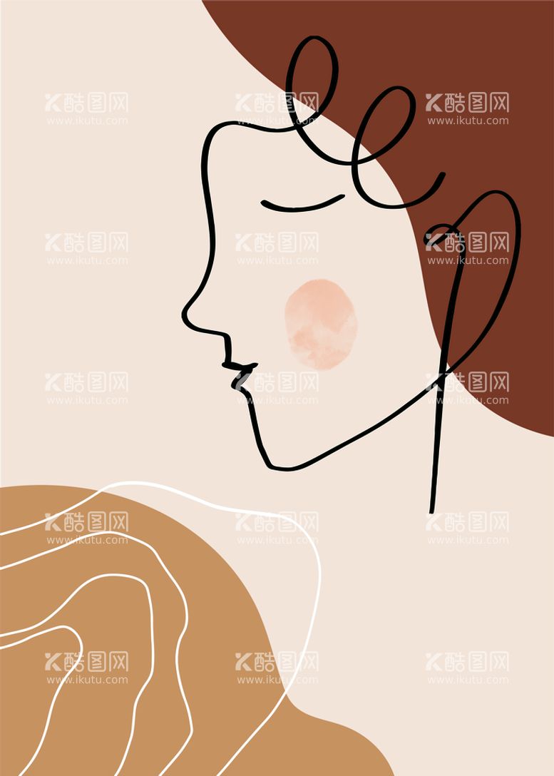 编号：76297010160835386985【酷图网】源文件下载-抽象人物手绘插画装饰画