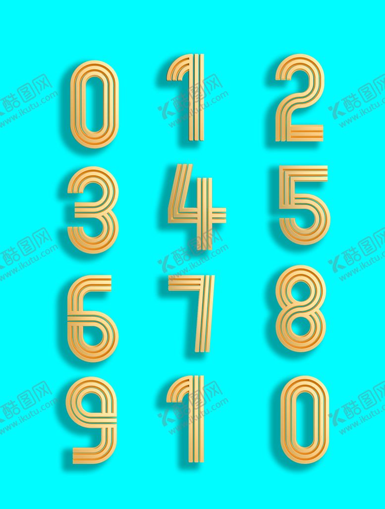 编号：18649310031310029068【酷图网】源文件下载-金属特效数字