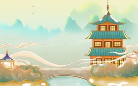 国潮背景文化海报挂画