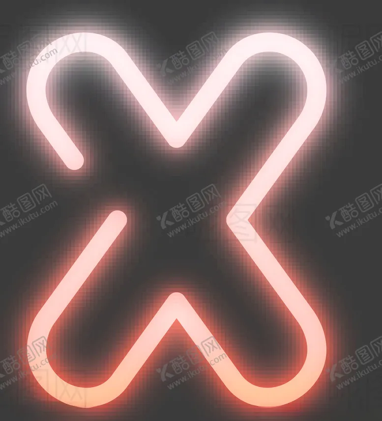 编号：70928806272108058186【酷图网】源文件下载-霓虹灯字母X