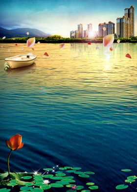 房地产背景海报