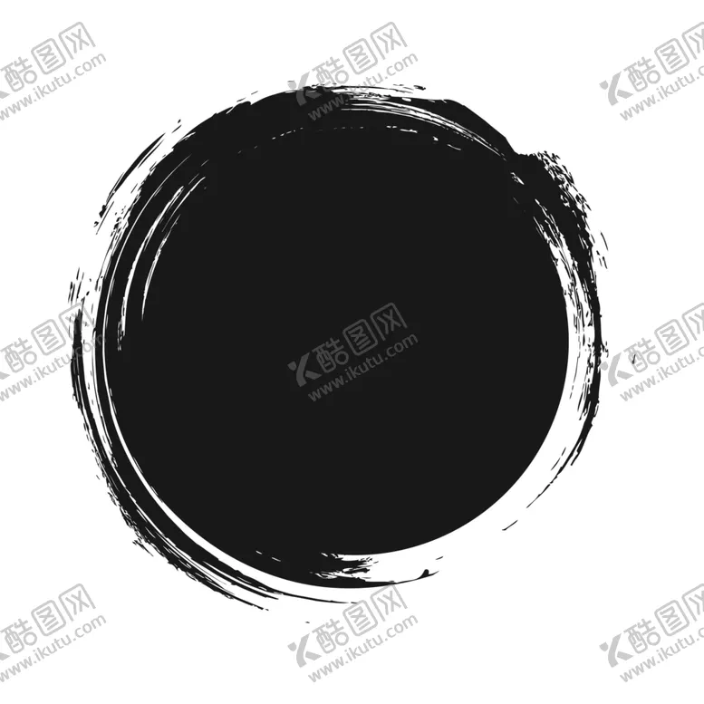 编号：77957906272015422851【酷图网】源文件下载-笔刷水墨圆形笔刷印章图标