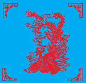 凤凰剪纸动物鸟儿线条祥瑞
