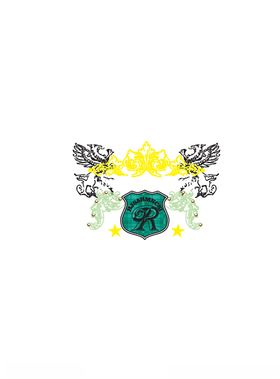 服装印花朵边徽标图案