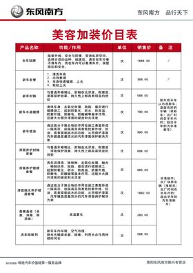 东风南方价目表