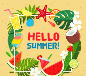 夏季花 框架标题图片
