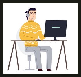 手绘男人男孩卡通动画卡通