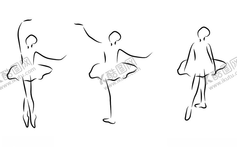 编号：96759910130654026130【酷图网】源文件下载-芭蕾手绘动作矢量设计