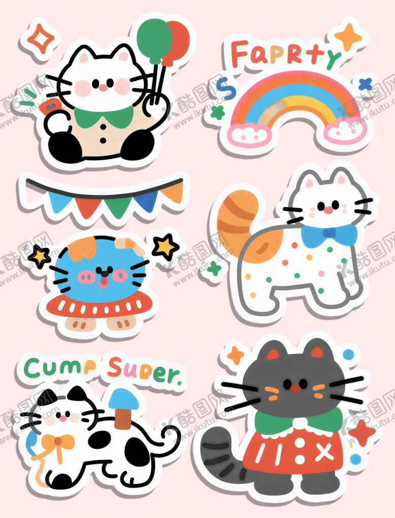 编号：21067501041057037310【酷图网】源文件下载-猫咪贴纸