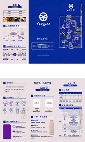金融科技蓝色系企业宣传折页设计