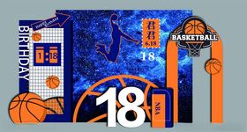 篮球主题18岁生日派对布置