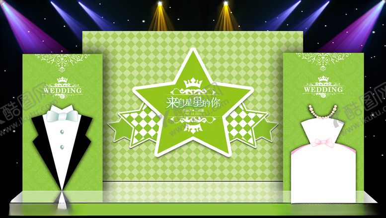 编号：52660609181939369027【酷图网】源文件下载-绿色主体婚礼现场布置设计源文件