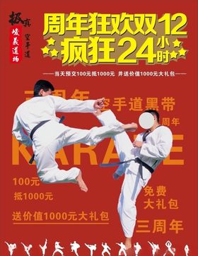 极真空手道双十二周年庆海报
