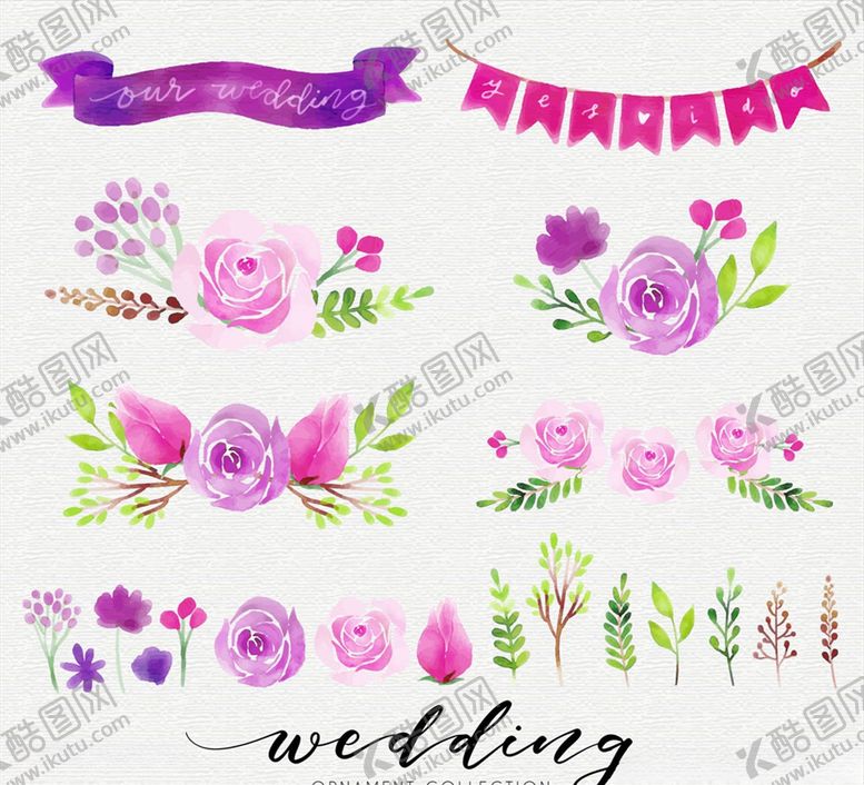 编号：70896910201929574564【酷图网】源文件下载-婚礼花卉元素