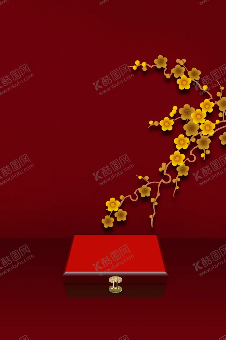 国潮背景中风展板水墨中水墨舞台