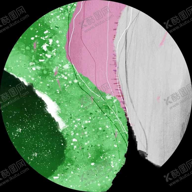 编号：32961709180033043287【酷图网】源文件下载-水彩抽象艺术圆挂画装饰画