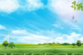 蓝天白云农村背景蔚的空