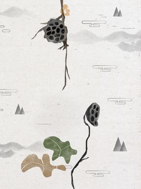 水墨荷花装饰画