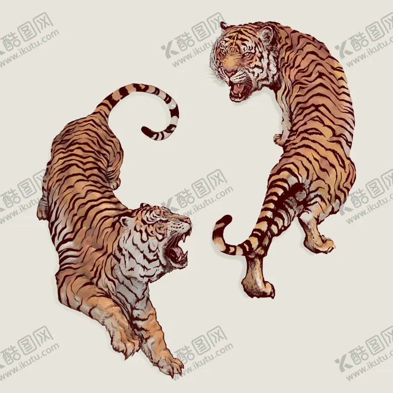 编号：23426812100259562864【酷图网】源文件下载-老虎矢量插画