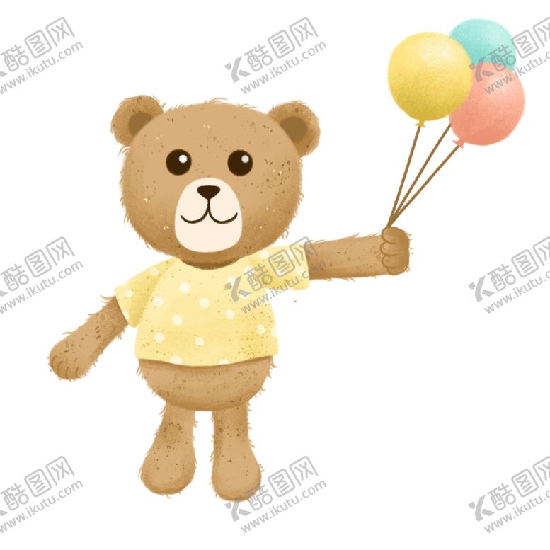 编号：21430709291403383310【酷图网】源文件下载-拿着气球的泰迪熊
