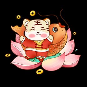 虎年春节素材快乐大吉