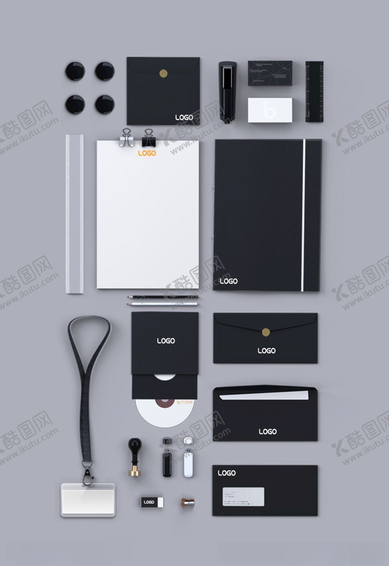 编号：27522710082302478340【酷图网】源文件下载-简约商务用品成套VI样机智能