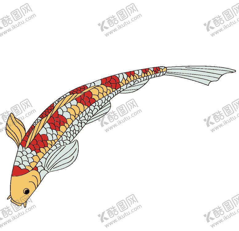 编号：82615110121731529409【酷图网】源文件下载-手绘矢量鲤鱼