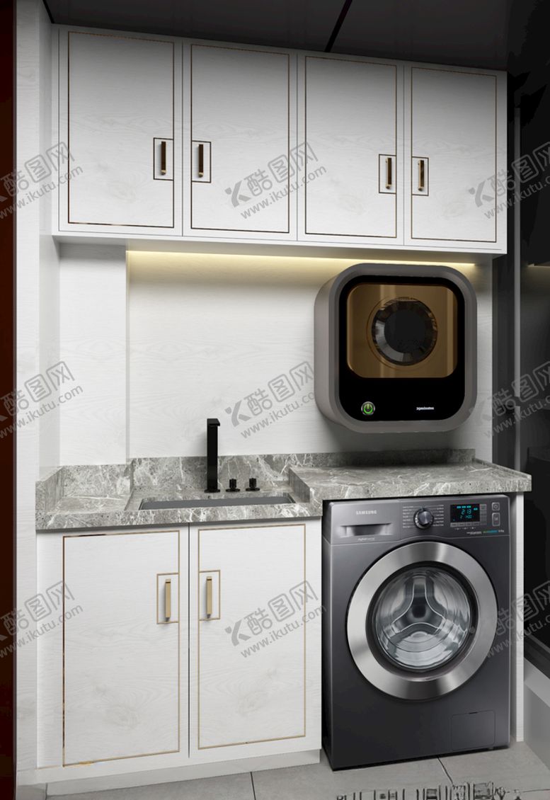 编号：26393609240744276226【酷图网】源文件下载-阳台洗衣柜