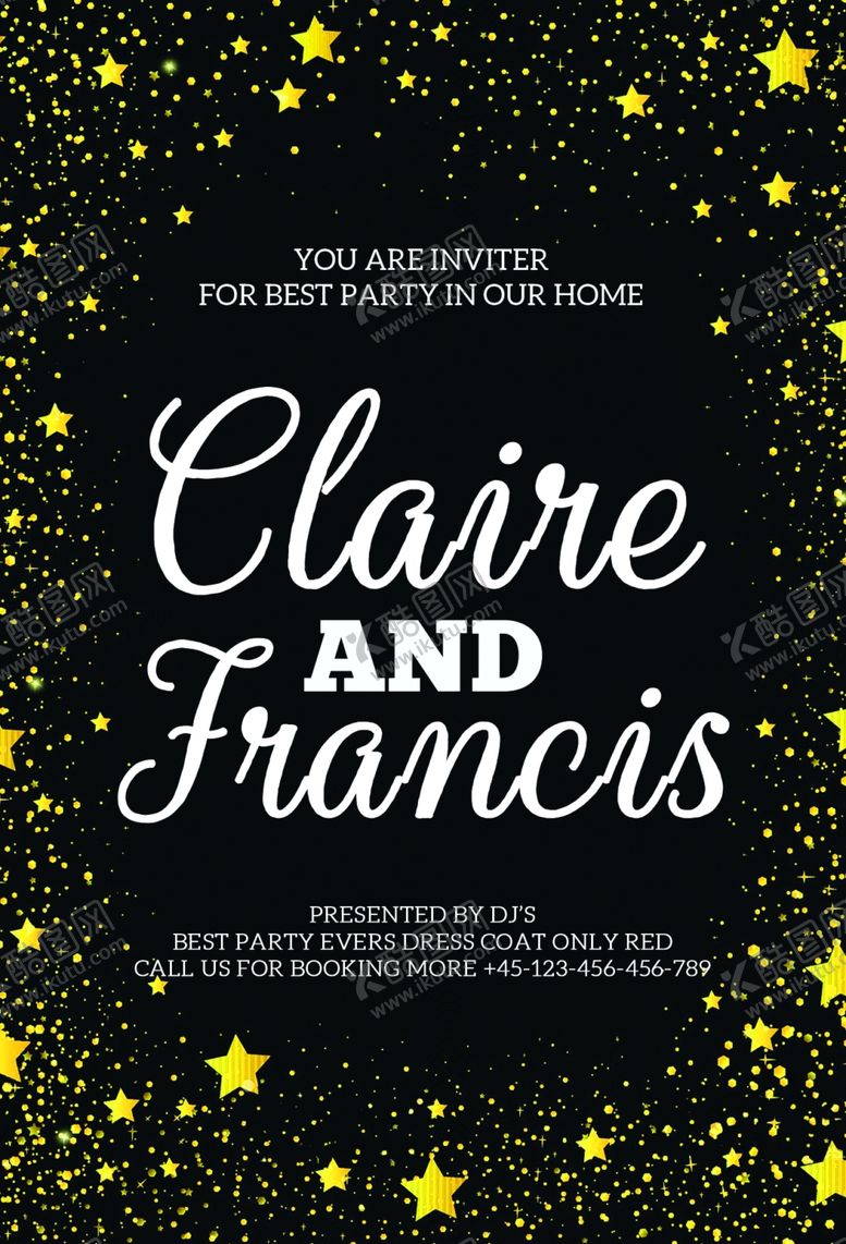 编号：48328910070617151436【酷图网】源文件下载-金色奢华婚礼邀请函设计