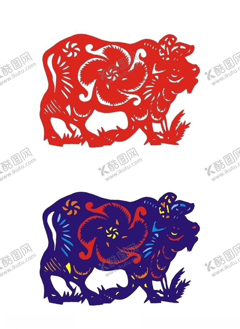 编号：32240009091954214310【酷图网】源文件下载-牛剪纸