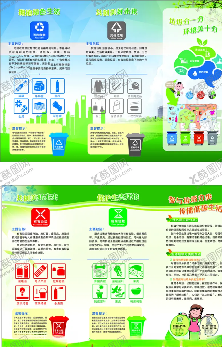 编号：62939705051023505015【酷图网】源文件下载-垃圾分类三折页