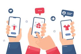 扁平办公人物矢量插图社交媒体