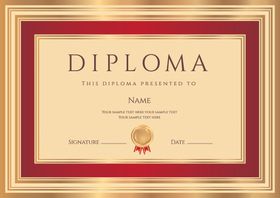 横版证书防伪花纹欧式边框奖状