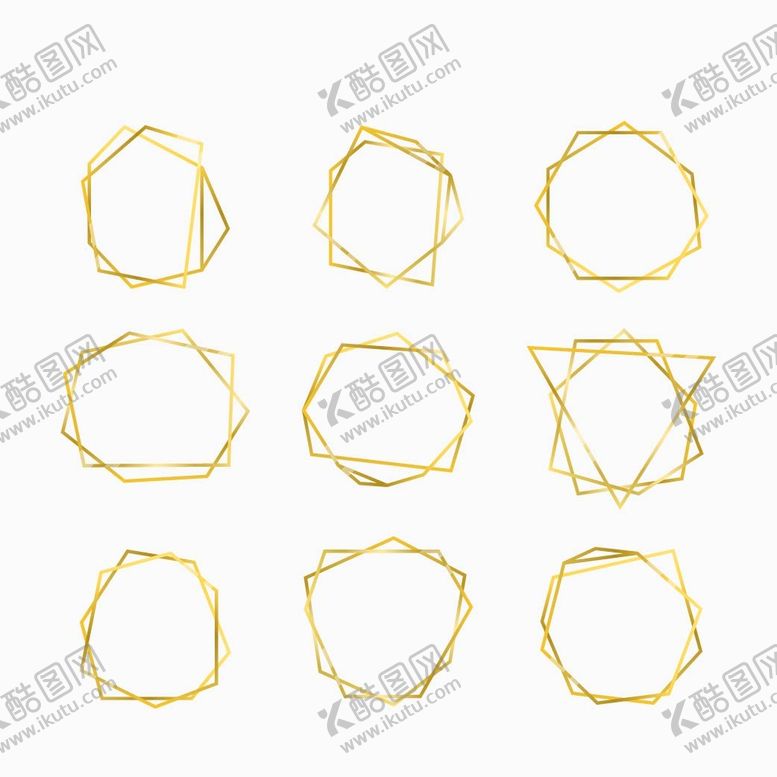 编号：62317409272216157395【酷图网】源文件下载-金色几何图形边框
